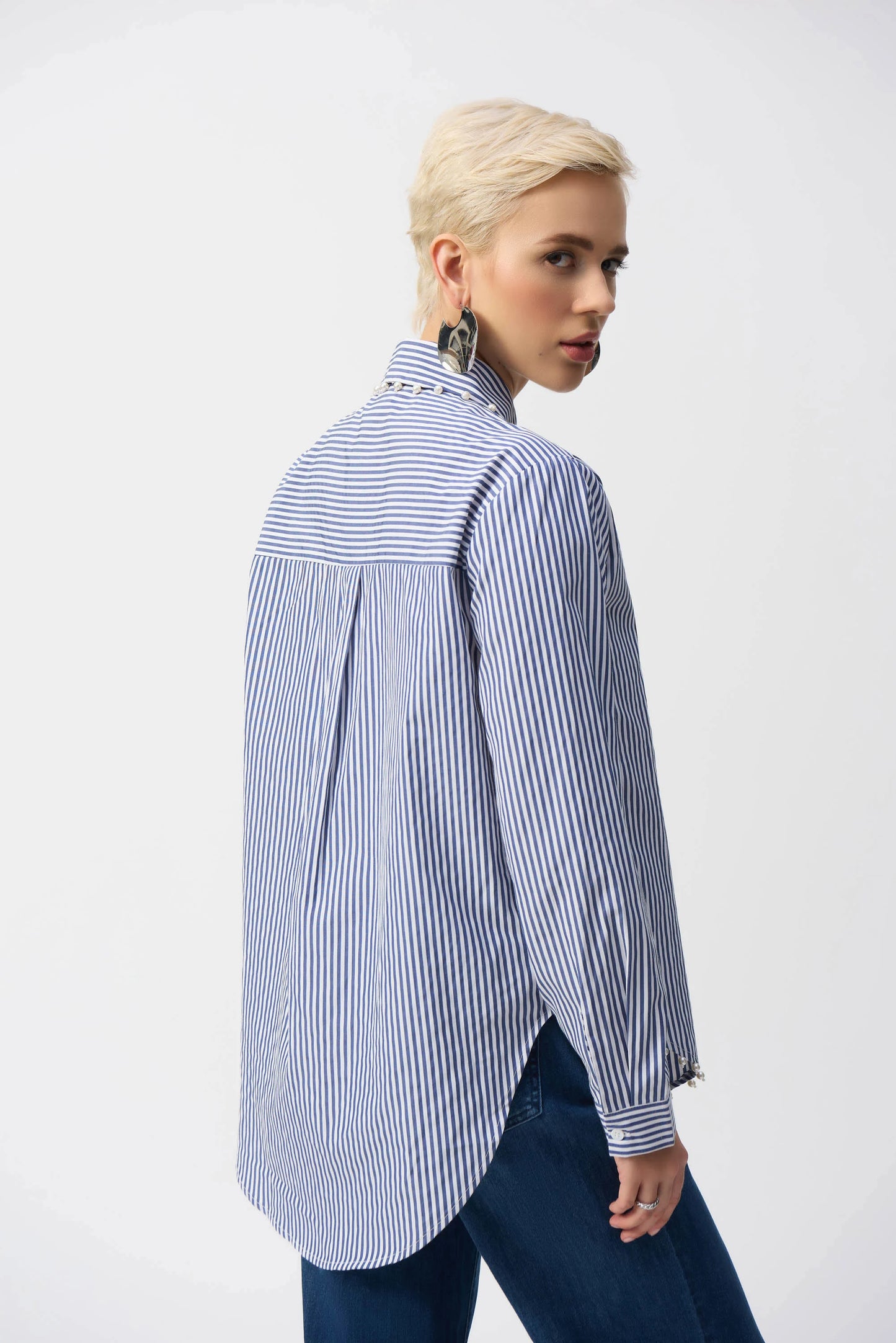 JOSEPH RIBKOFF BLOUSE - BLUE MULTI