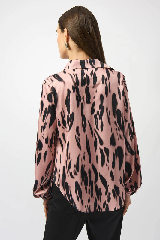 *SALE* JOSEPH RIBKOFF RECYCLED SATIN ANIMAL PRINT TOP