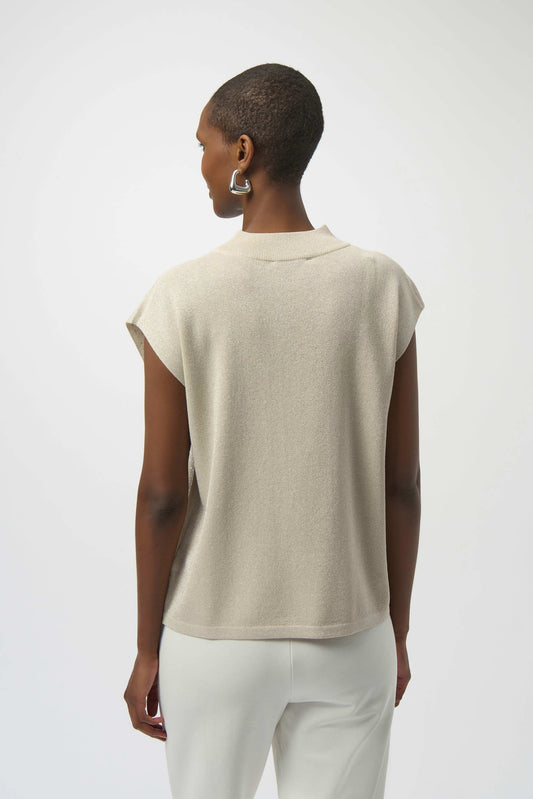 JOSEPH RIBKOFF SLEEVELESS SWEATER - CREAM