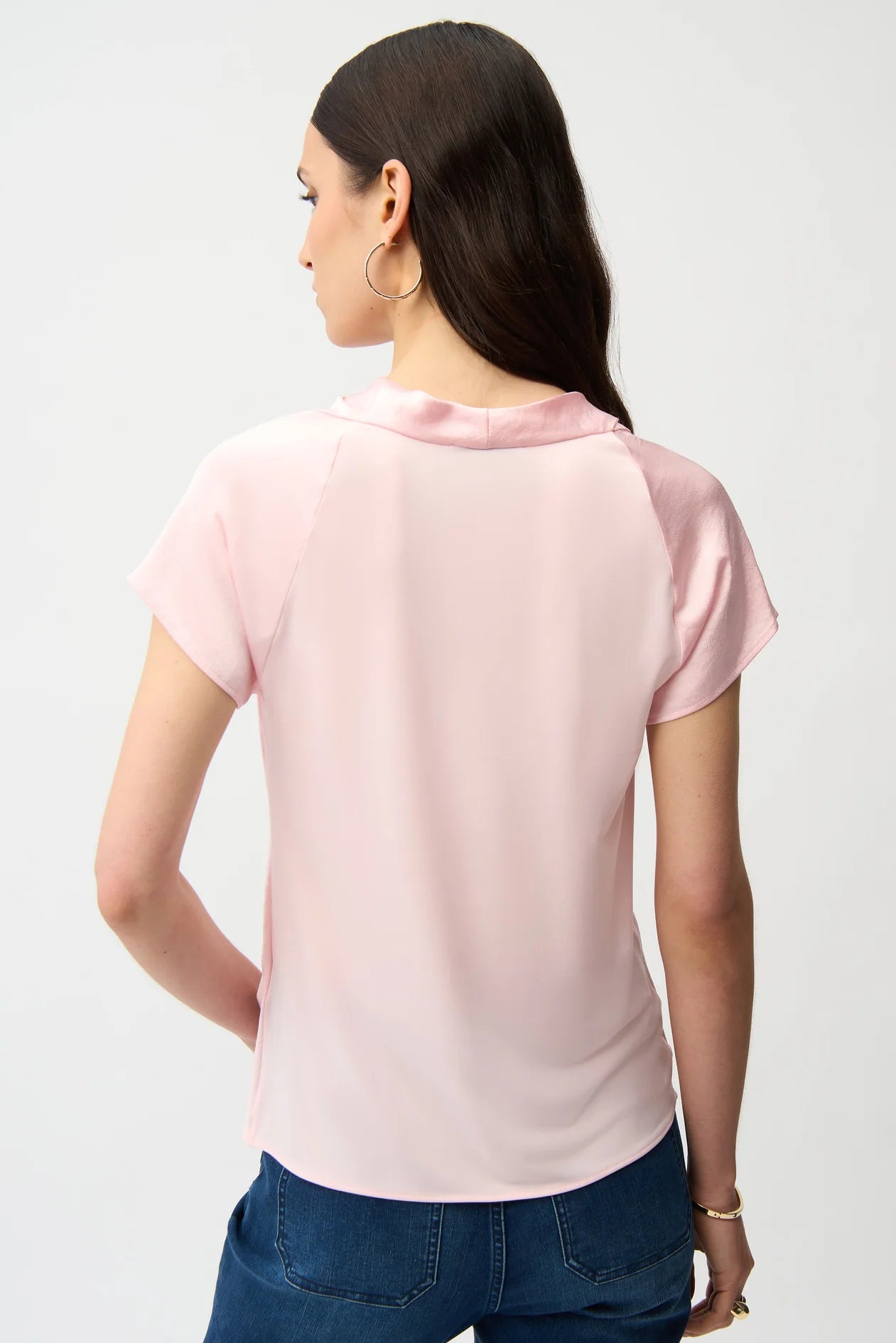 JOSEPH RIBKOFF RECYCLED SATIN TOP - PINK