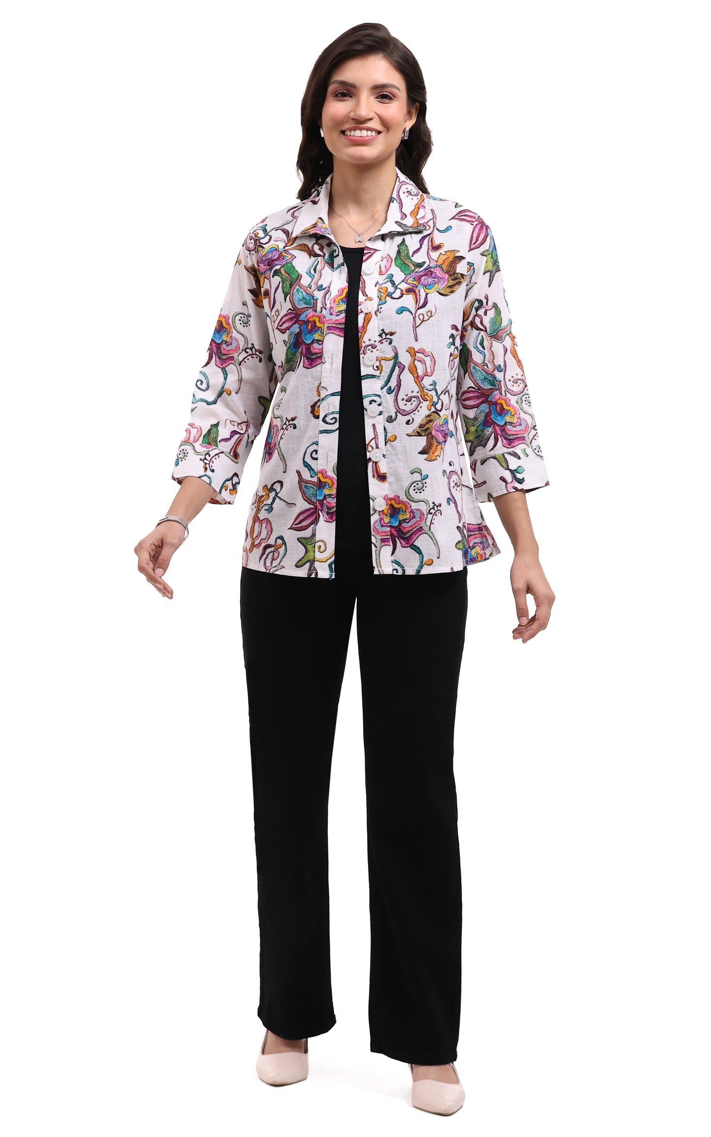 SALE PARSLEY AND SAGE ORLA B/U TOP - WHITE MULTI