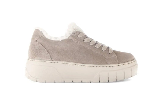 GABOR 73221 FUR-LINED SNEAKER - TAUPE