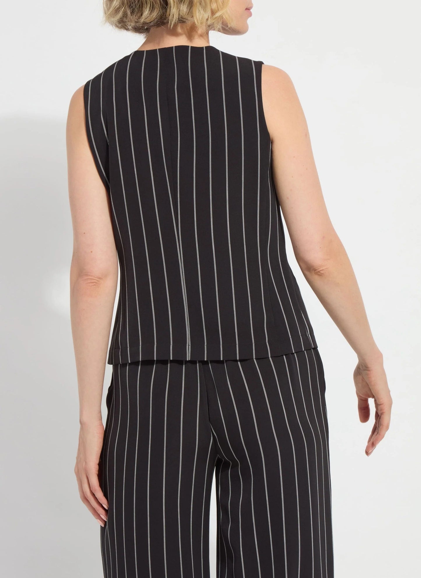 LYSSE AVA TAILORED VEST - BLACK & WHITE