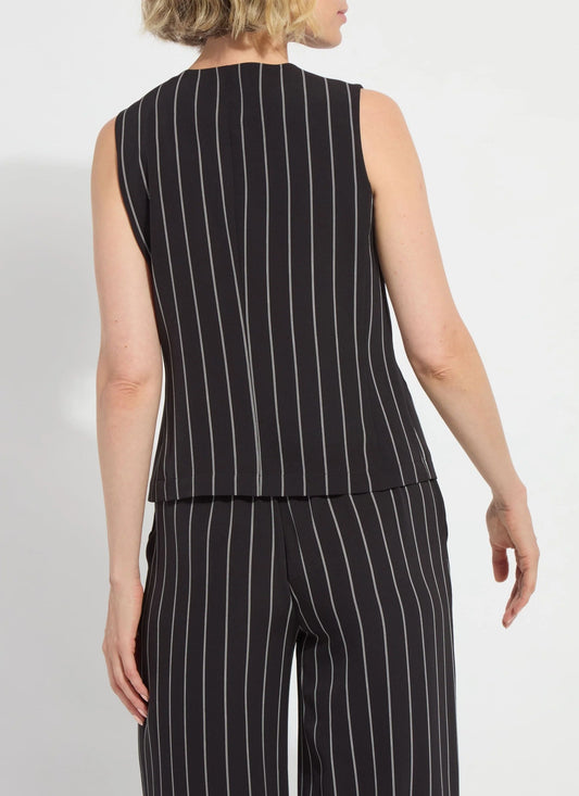 LYSSE AVA TAILORED VEST - BLACK & WHITE