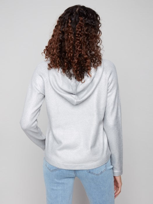 *SALE* CHARLIE B PLUSH KNIT HOODIE - SILVER