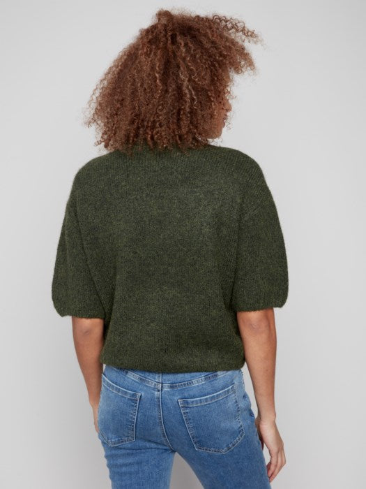 *SALE* CHARLIE B ELBOW-SLEEVE BALLOON SWEATER - GREEN