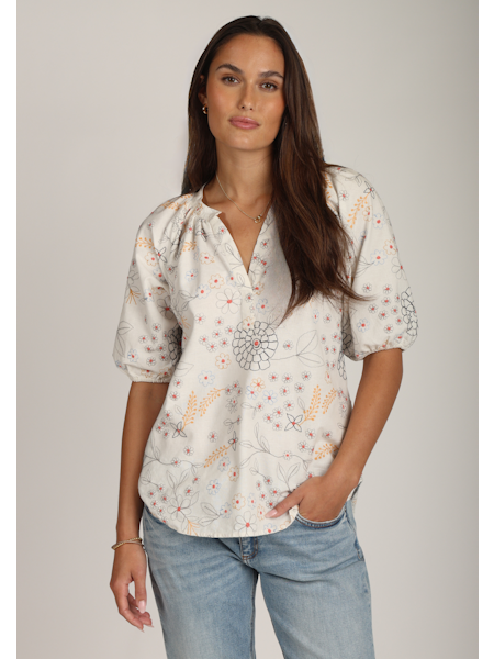DYLAN JULES EMBROIDERED TOP - WHITE MULTI