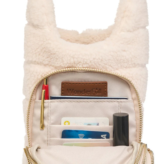 WANDERFULL HYDROBAG SHERPA W/ VEGAN LEATHER STRAP - IVORY