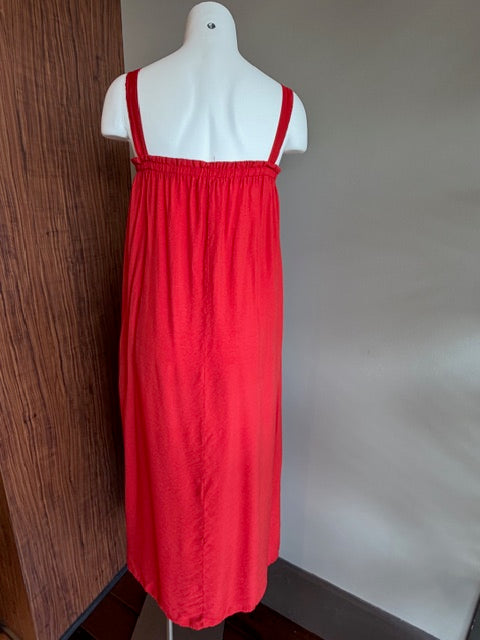 CUT LOOSE RUCHED MAXI DRESS - CHERRY