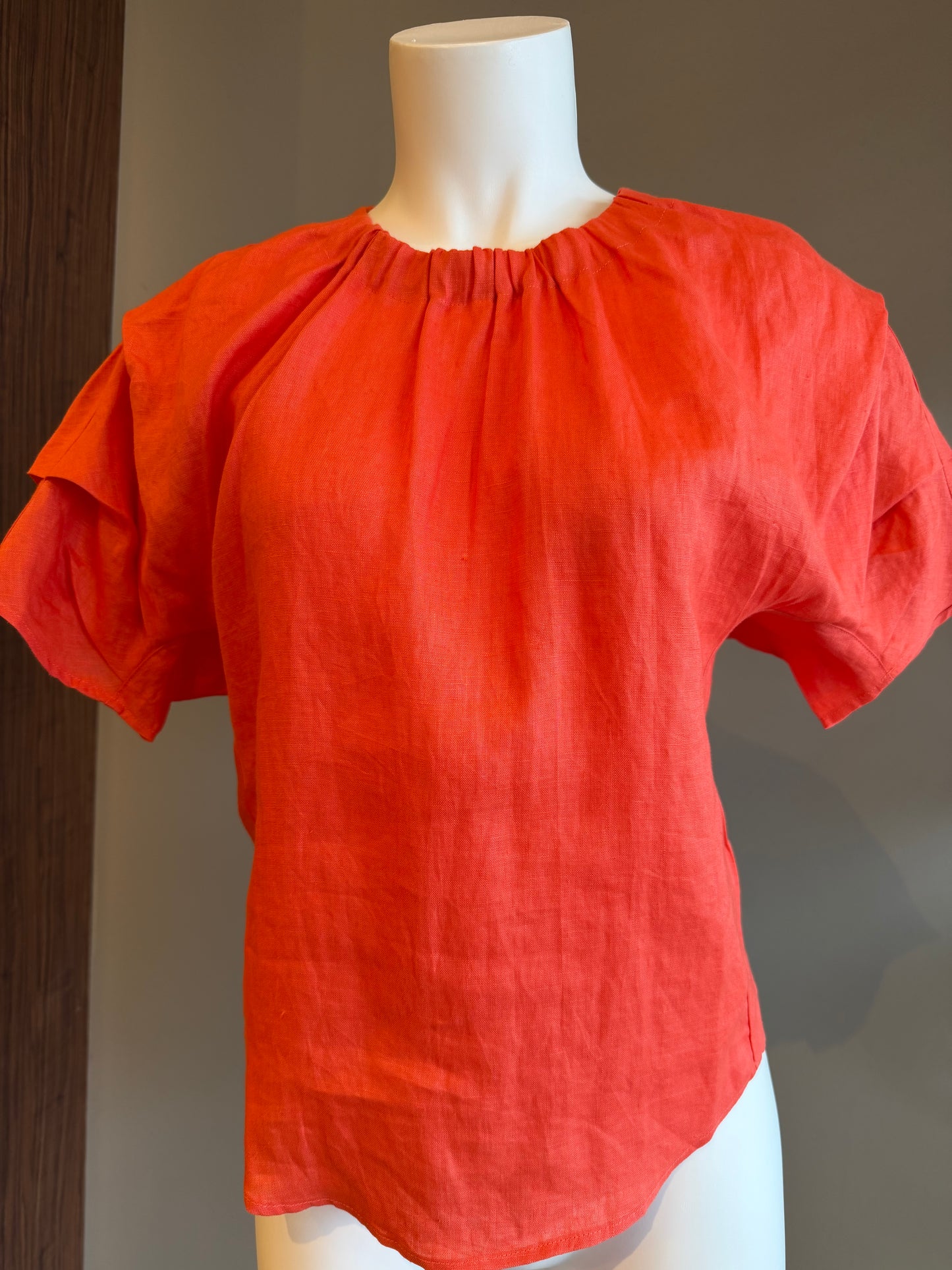 FOIL PLEAT & GREET TOP - MELON