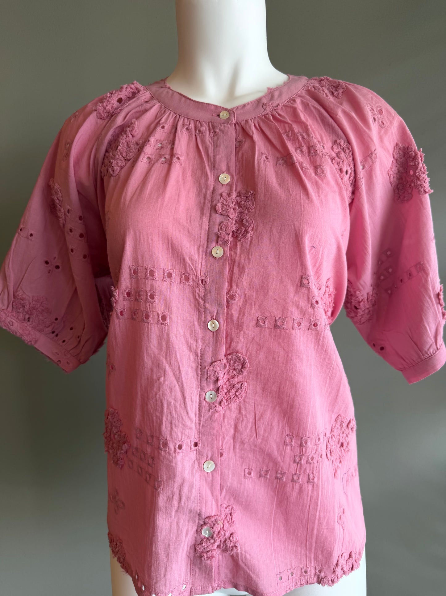 DYLAN SHAY BUTTON BLOUSE - PINK