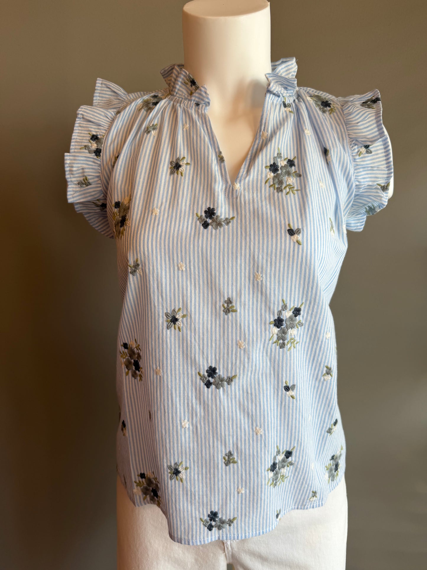 DYLAN FLOWER CHILD BLOUSE - BLUE MULTI