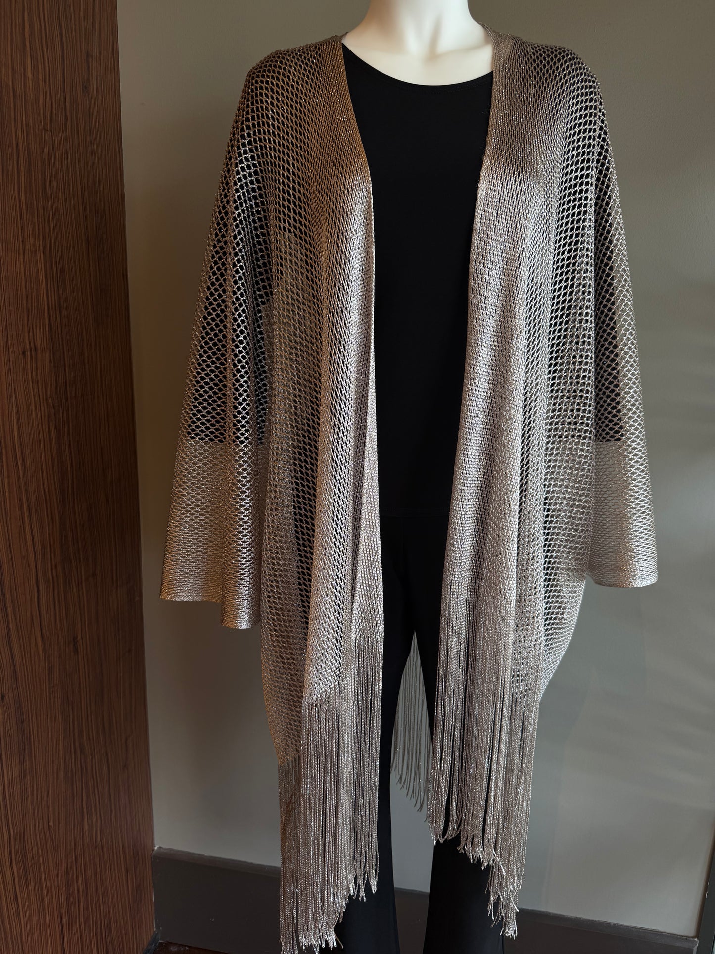 JOSEPH RIBKOFF WOVEN OPEN STITCH SWEATER - GOLD