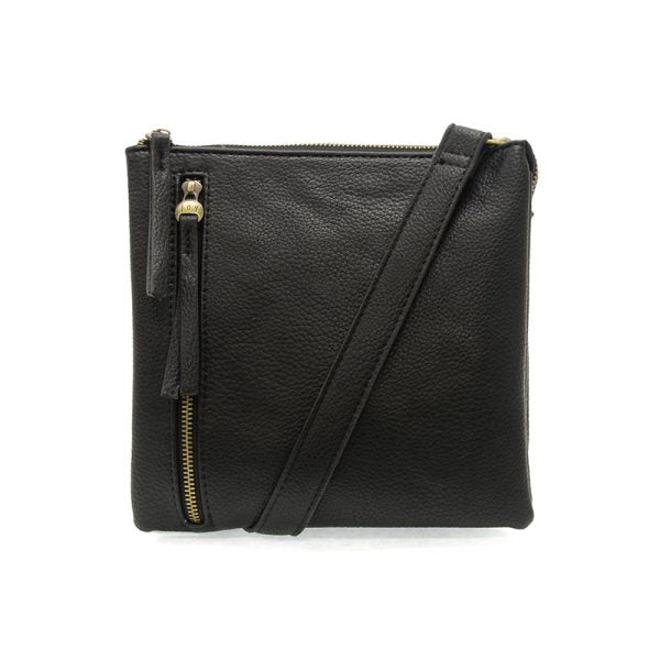 JOY ACCESSORIES DAWN MULTIPOCKET CROSSBODY PURSE - BLACK