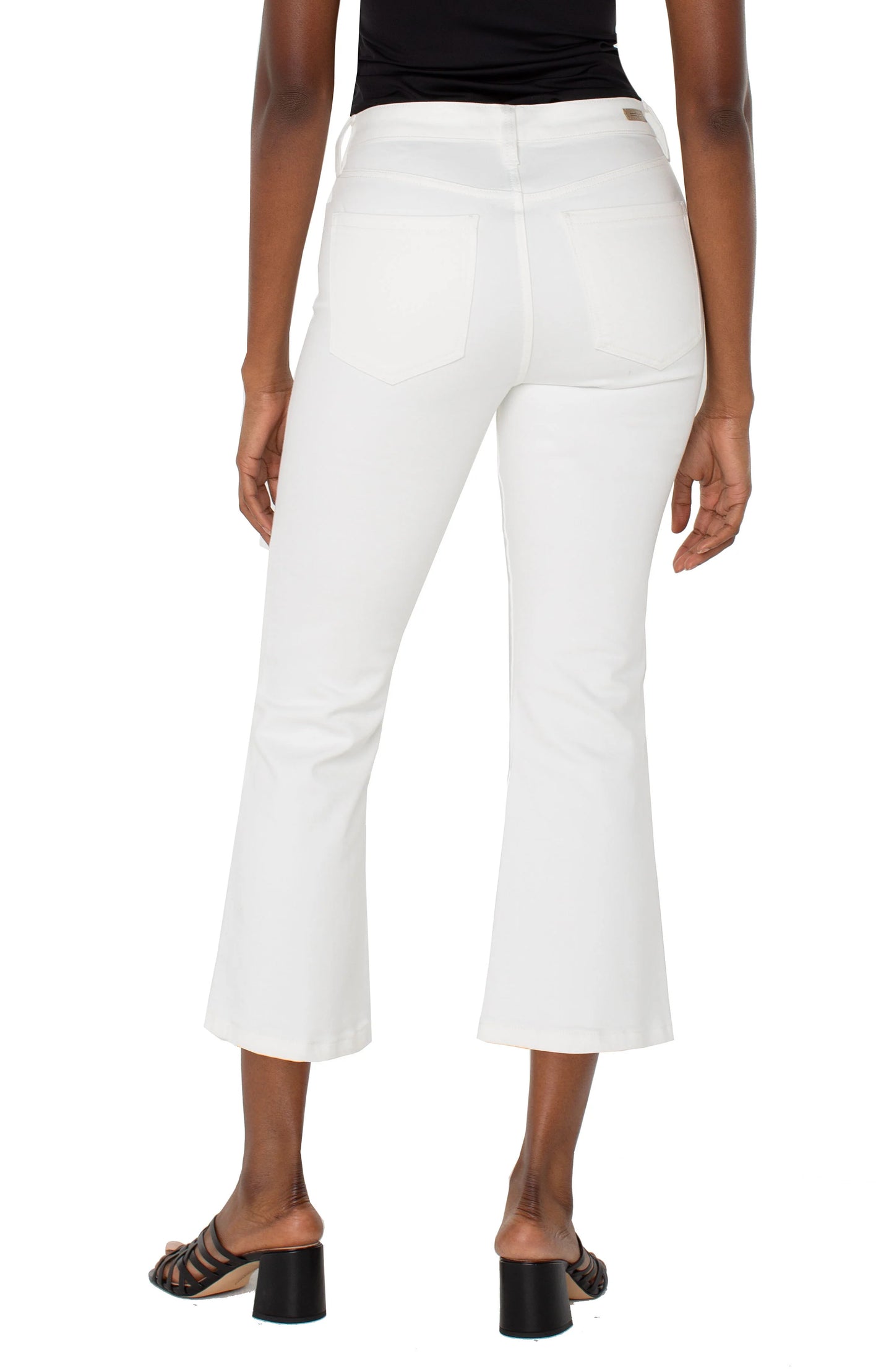 LIVERPOOL HANNAH CROP FLARE - WHITE