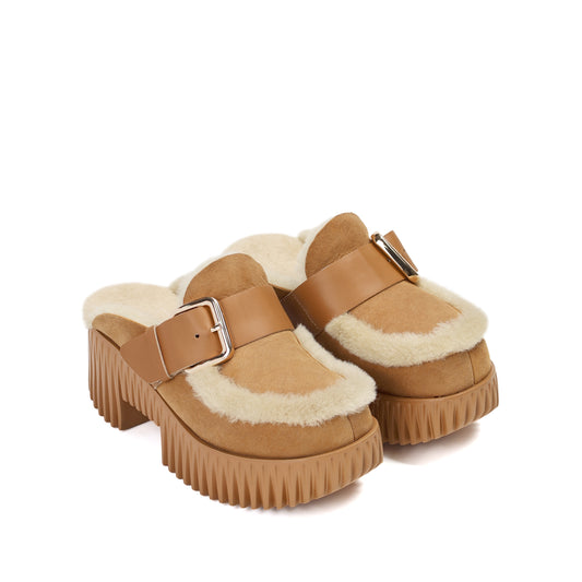 4CCCCEES PLIA AMBER CLOGS - CAMEL