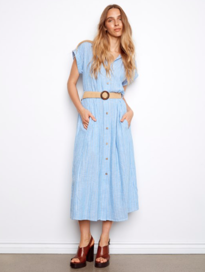 CHARLIE B YARN S/S FRT MAXI - DENIM