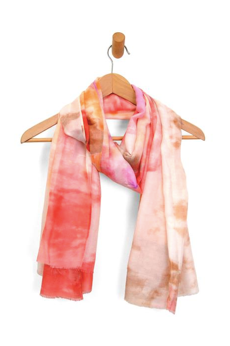 JOY SUSAN SOFT TIE DYE SCARF - CORAL