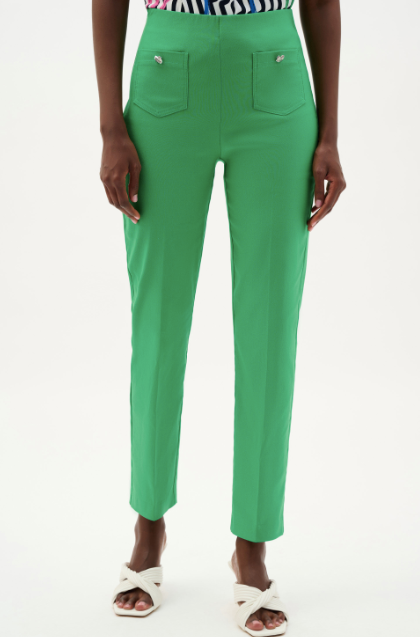 JOSEPH RIBKOFF MILLENIUM PULL ON CROPPED PANT - PALM GREEN