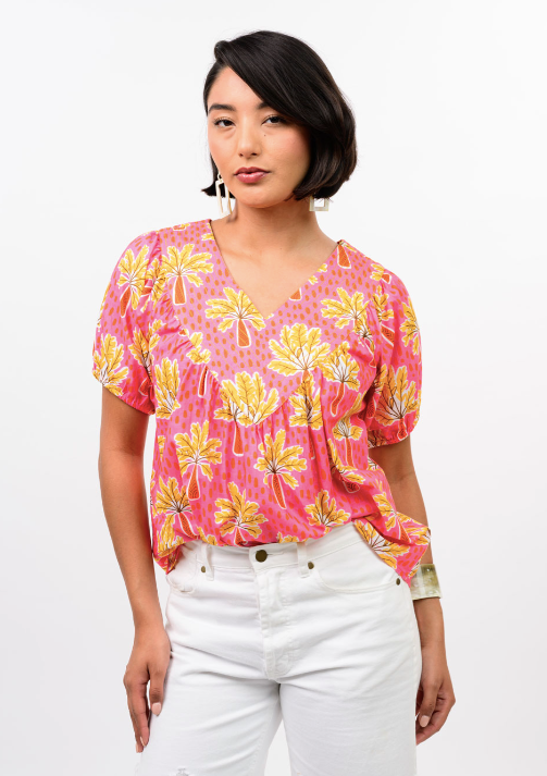 IVY JANE PALM TREE TOP - PINK MULTI