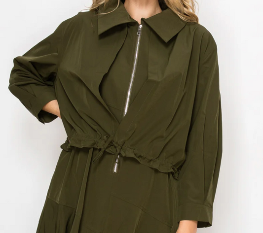 JOH JANIE STRETCH PARACHUTE JACKET - OLIVE