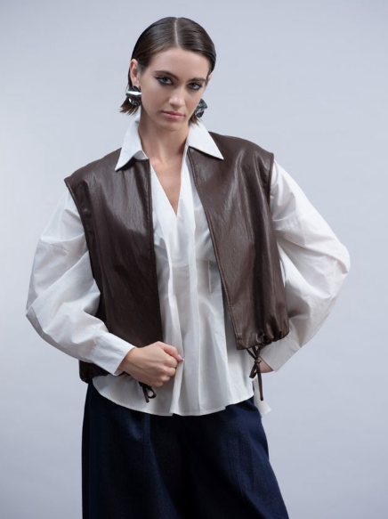 HAAKO VEST - BROWN