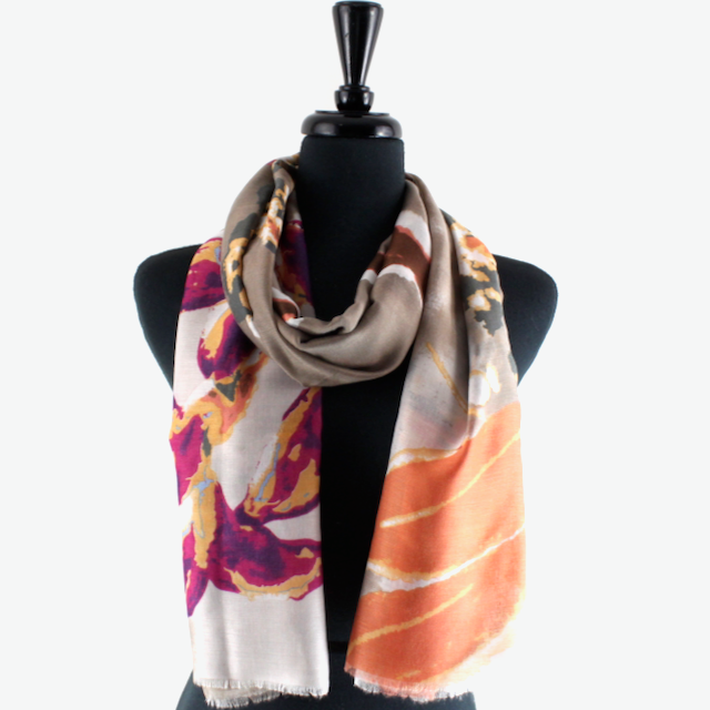 PRETTY PERSUASIONS SCARF - BROWN MULTI