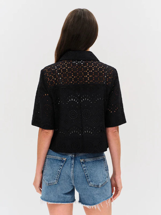 SIX/FIFTY EYELET TOVE TOP - BLACK
