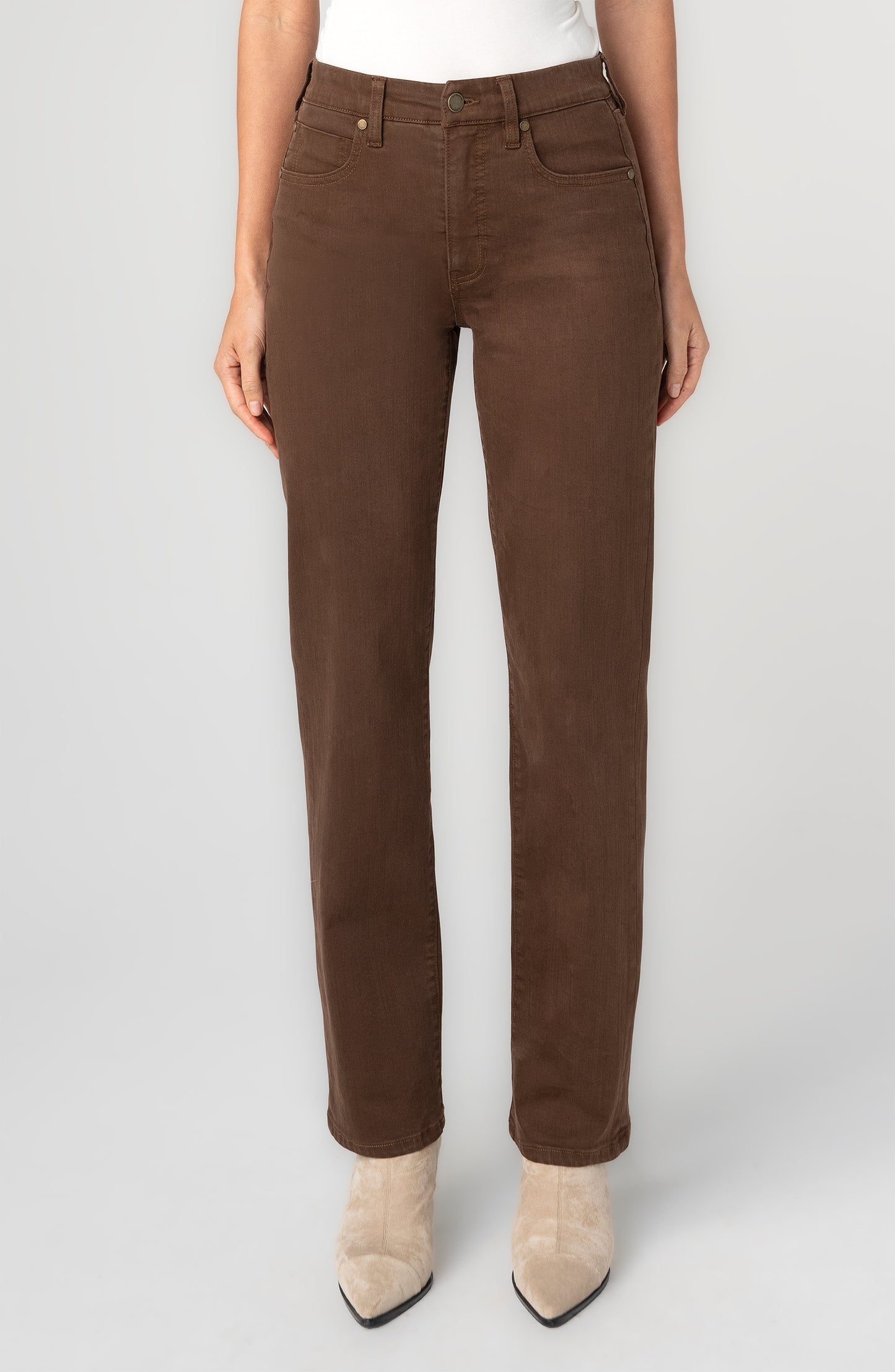KENNEDY COMFORT WAIST STRAIGHT - CAROB BROWN