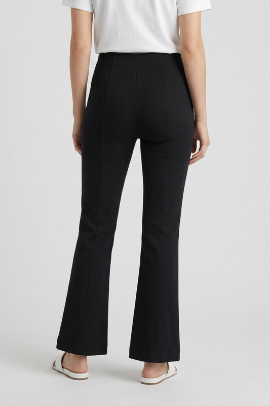 OLIVIA BY HABITAT KNIT DENIM KICK FLARE - BLACK