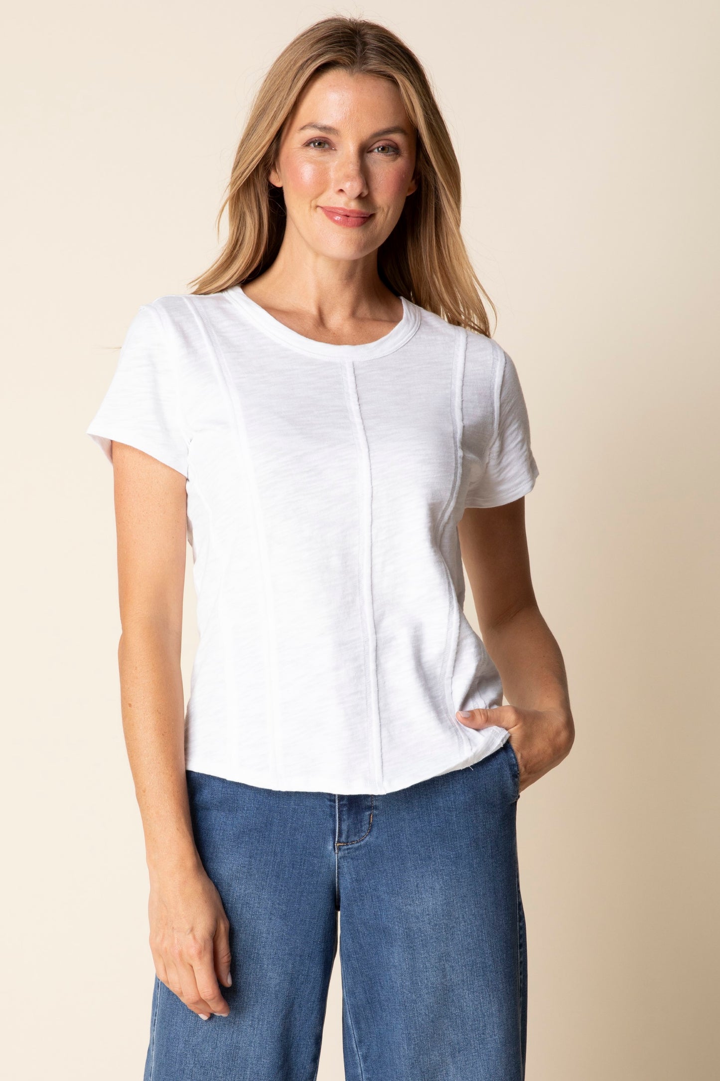 HABITAT SEAMED TEE - WHITE