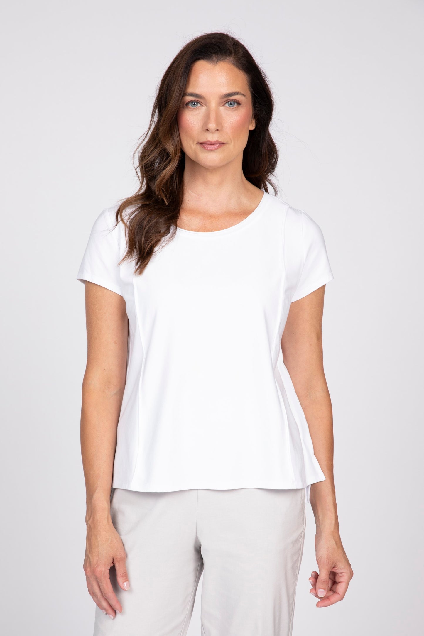 OLIVIA BY HABITAT CAP SLEEVE TEE - WHITE