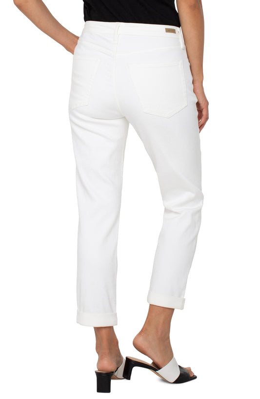 LIVERPOOL BOYFRIEND ROLLED CUFF WHITE JEAN