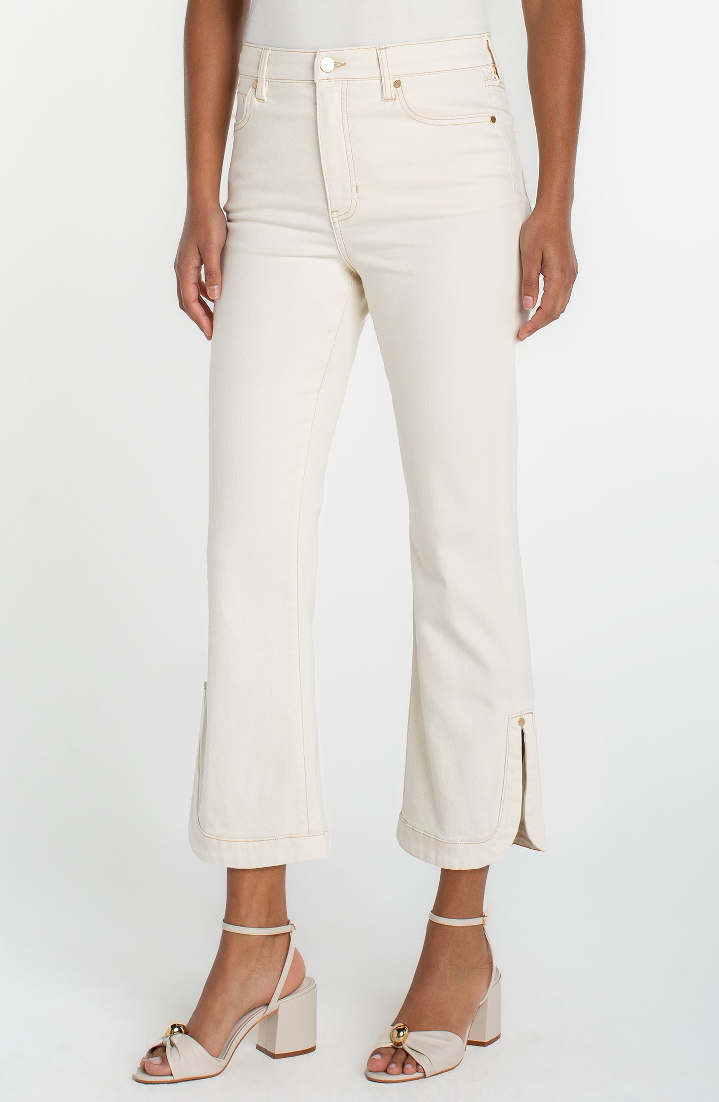 LIVERPOOL HANNAH CROP FLARE W/ TULIP CUFF - DESERT DUNES