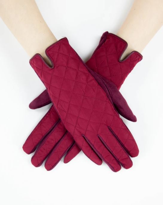 ORIGINAL USA QUILTED GLOVES - BURGUNDY RED - GL12310BD