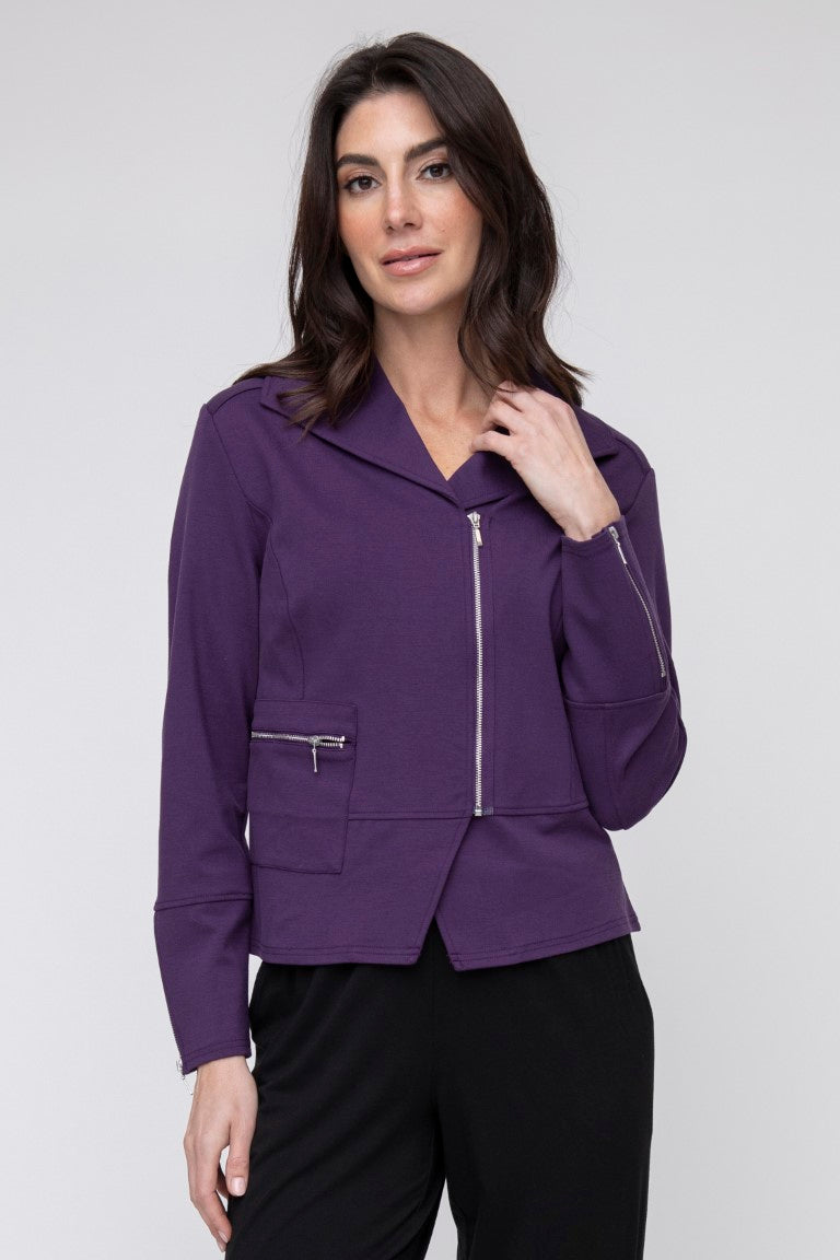 *SALE* LIV BY HABITAT MOTO JACKET - PURPLE - 120481DAME