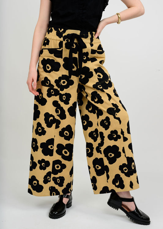 IVY JANE SLOUCH POCKET PANTS - KHAKI MULTI