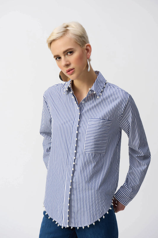 JOSEPH RIBKOFF BLOUSE - BLUE MULTI