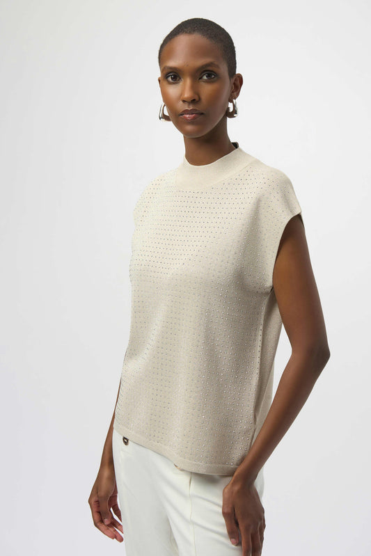 JOSEPH RIBKOFF SLEEVELESS SWEATER  - CREAM