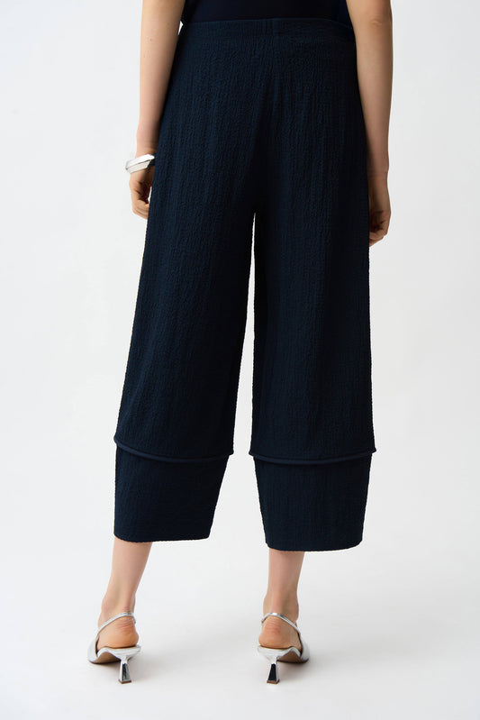 JOSEPH RIBKOFF SEERSUCKER PULL-ON PANT - NAVY