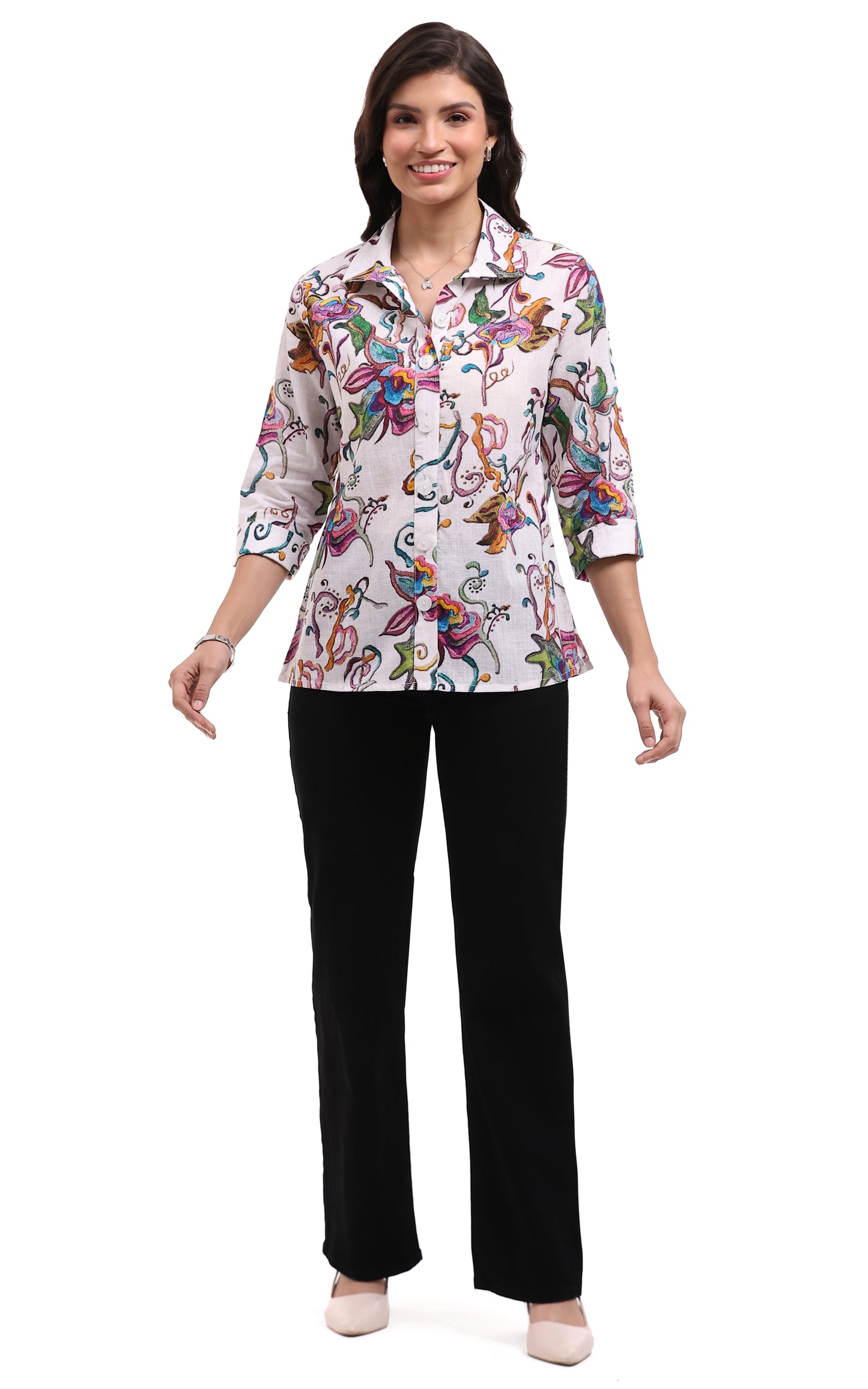 SALE PARSLEY AND SAGE ORLA B/U TOP - WHITE MULTI
