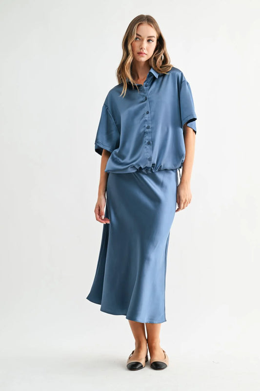 JOH JANIA SKIRT - MIDNIGHT BLUE