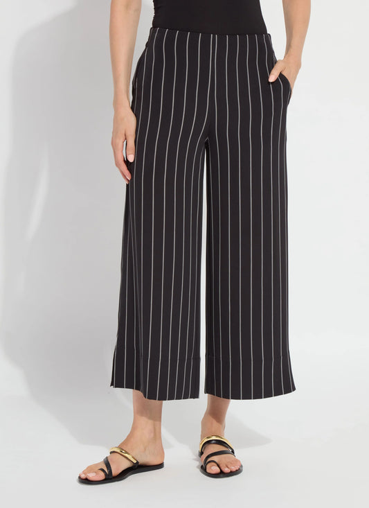 LYSSE AVA CROPPED PALAZZO PANTS - BLACK & WHITE