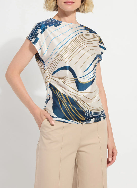 LYSSE FARIDE SIDE PLEATED TOP - MULTI