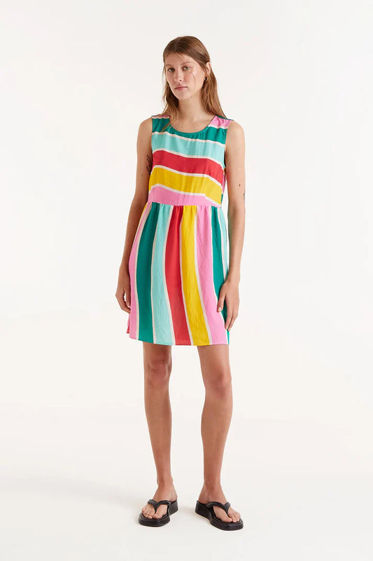 *SALE* COMPANIA FANTASTICA COLOR WAVE STRIPED DRESS - MULTI