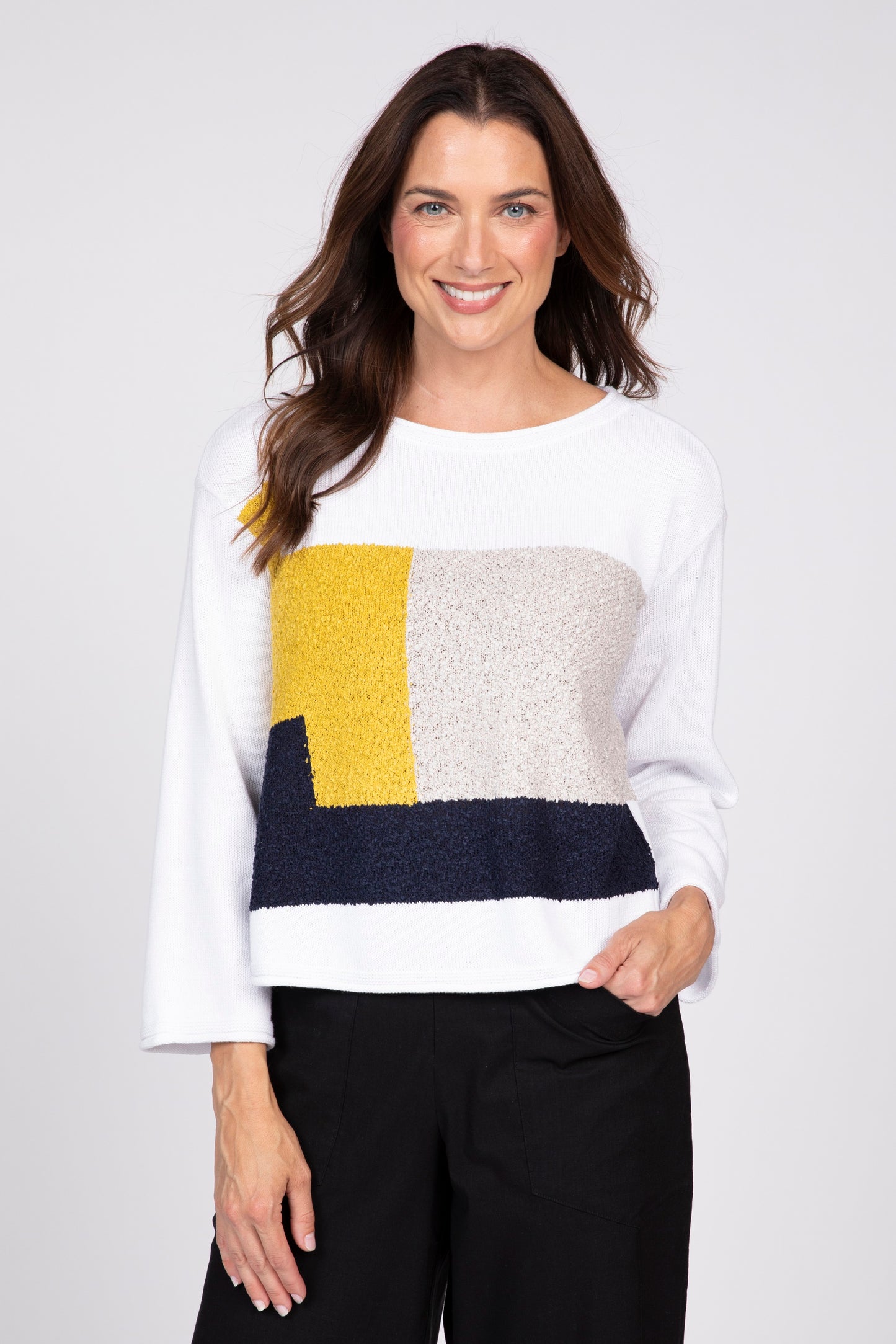 SALE OLIVIA JIGSAW SWEATER - PEAR