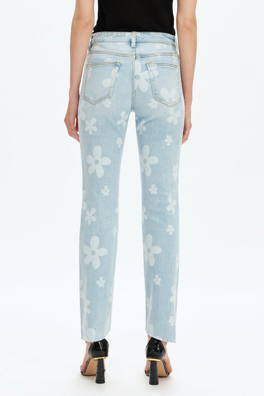 BAYEAS DAISY PRINT JEANS
