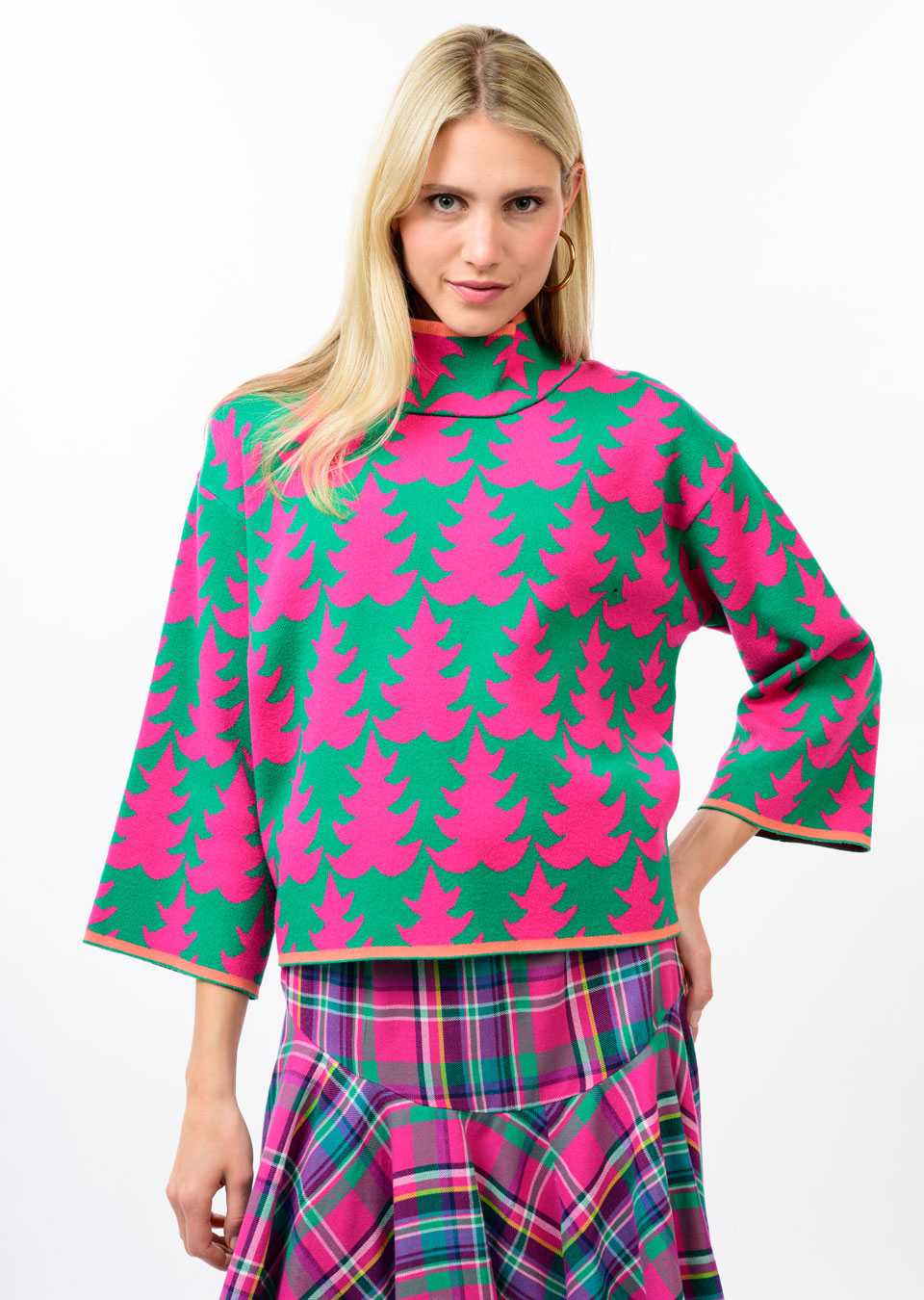 IVY JANE TREE SWEATER - GREEN MULTI
