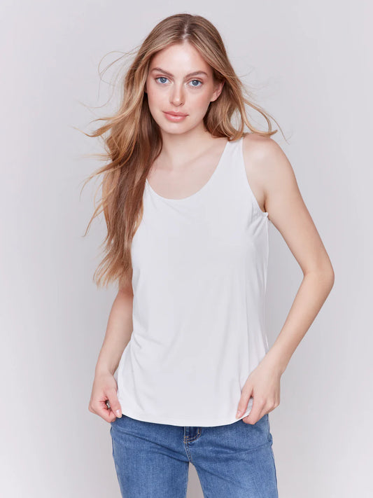 *SALE* CHARLIE B REVERSIBLE BAMBOO VISCOSE TANK - TAUPE