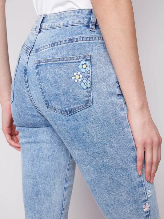 *SALE* CHARLIE B SKINNY LEG JEAN W/ EMBROIDERY